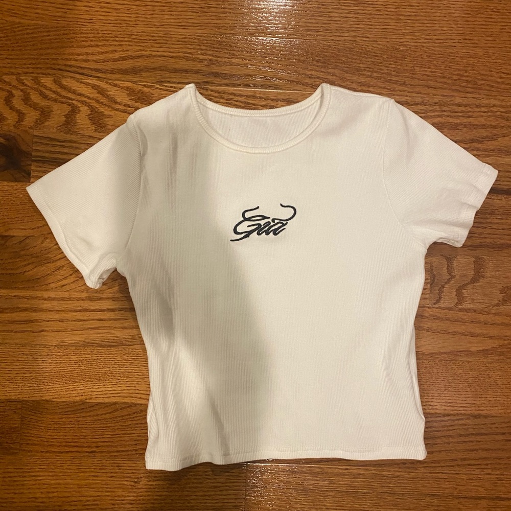 I AM GIA white baby tee